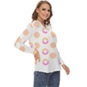 Coffee Donut Patterns T- Shirt Coffee & Donut Patterns T- Shirt Zip Up Long Sleeve Blouse View3