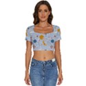 Cosmos T- Shirt Cute Baby Cosmic Pattern T- Shirt Short Sleeve Square Neckline Crop Top  View1