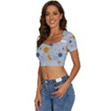 Cosmos T- Shirt Cute Baby Cosmic Pattern T- Shirt Short Sleeve Square Neckline Crop Top  View2