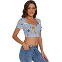 Cosmos T- Shirt Cute Baby Cosmic Pattern T- Shirt Short Sleeve Square Neckline Crop Top  View3