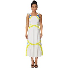 Easter Eggs T- Shirt Easter Eggs Pattern T- Shirt Tie-strap Tiered Midi Chiffon Dress