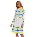 Easter Eggs T- Shirt Easter Eggs Pattern T- Shirt Long Sleeve Shirt Collar A-Line Dress View2