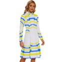 Easter Eggs T- Shirt Easter Eggs Pattern T- Shirt Long Sleeve Shirt Collar A-Line Dress View3
