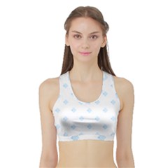 Fabric Pattern T- Shirt Blue Dark Striped Background T- Shirt Sports Bra With Border