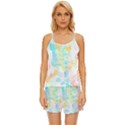 Fashion T- Shirt Fashion Tropical Pattern T- Shirt Satin Pajama Short Set View1