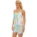 Fashion T- Shirt Fashion Tropical Pattern T- Shirt Satin Pajama Short Set View2