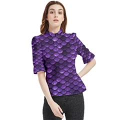 Purple Scales! Frill Neck Blouse