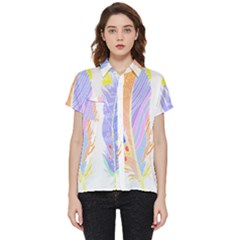 Feathers Design T- Shirtfeathers T- Shirt Short Sleeve Pocket Shirt