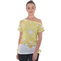 Flower Design T- Shirt Beautiful And Artistic Golden Flower T- Shirt Off Shoulder Tie-Up Tee View1