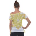 Flower Design T- Shirt Beautiful And Artistic Golden Flower T- Shirt Off Shoulder Tie-Up Tee View2