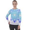 Flower Illustration T- Shirt Beautiful And Artistic Blue Flower T- Shirt Women s Long Sleeve Raglan Tee View1