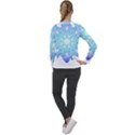 Flower Illustration T- Shirt Beautiful And Artistic Blue Flower T- Shirt Women s Long Sleeve Raglan Tee View2