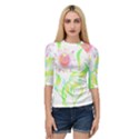 Flower Pattern T- Shirtflower T- Shirt Quarter Sleeve Raglan Tee View1
