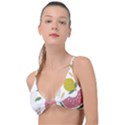 Fruits T- Shirt Funny Summer Fruits Collage Fruit Bright Colors T- Shirt Knot Up Bikini Top View1