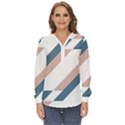 Geometric Abstract Art T- Shirt Mountain River Pattern Zip Up Long Sleeve Blouse View1