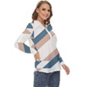 Geometric Abstract Art T- Shirt Mountain River Pattern Zip Up Long Sleeve Blouse View3