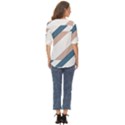 Geometric Abstract Art T- Shirt Mountain River Pattern Zip Up Long Sleeve Blouse View4