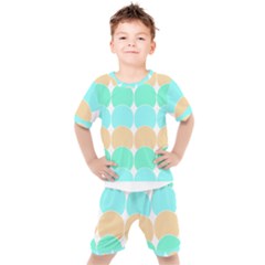 Geometric T- Shirtgeometric Pattern T- Shirt Kids  Tee And Shorts Set