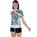 Hawaii T- Shirt Hawaii Coral Flower Fashion T- Shirt Back Circle Cutout Sports Tee View1