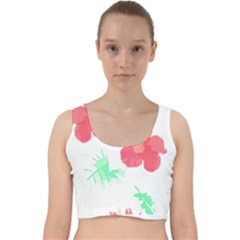 Hawaii T- Shirt Hawaii Flower Fashion T- Shirt Velvet Racer Back Crop Top