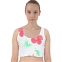 Hawaii T- Shirt Hawaii Flower Fashion T- Shirt Velvet Racer Back Crop Top View1