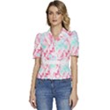 Hawaii T- Shirt Hawaii Glumiflorales Pattern T- Shirt Puffed Short Sleeve Button Up Jacket View1