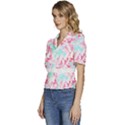 Hawaii T- Shirt Hawaii Glumiflorales Pattern T- Shirt Puffed Short Sleeve Button Up Jacket View2