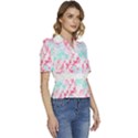 Hawaii T- Shirt Hawaii Glumiflorales Pattern T- Shirt Puffed Short Sleeve Button Up Jacket View3