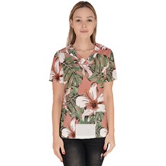 Hawaii T- Shirt Hawaii Hello Modern T- Shirt Women s V-neck Scrub Top
