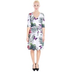 Hawaii T- Shirt Hawaii Lent Flowers Pattern T- Shirt Wrap Up Cocktail Dress