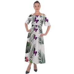 Hawaii T- Shirt Hawaii Lent Flowers Pattern T- Shirt Shoulder Straps Boho Maxi Dress 