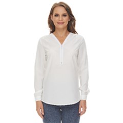 Henna Alphabet T- Shirt Henna Alphabet B Zip Up Long Sleeve Blouse