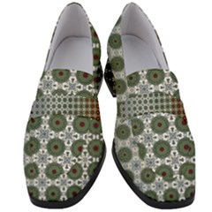 Pattern Background Abstract Women s Chunky Heel Loafers