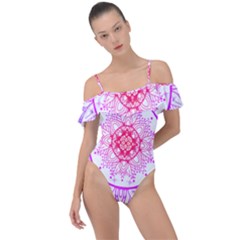 Mandala Design T- Shirttime Travel T- Shirt Frill Detail One Piece Swimsuit