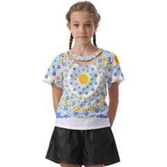 Mandala T- Shirt Ornate Mandala T- Shirt Kids  Front Cut Tee