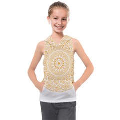 Mandala T- Shirtmandala Flower T- Shirt Kids  Sleeveless Hoodie