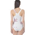 Nature Pattern T- Shirt Minimalist Leaf Line Art Illustration As A Seamless Surface Pattern Design ( One Piece Swimsuit View2