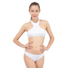 Nature Pattern T- Shirt Minimalist Leaf Line Art Illustration As A Seamless Surface Pattern Design 5 High Neck Bikini Set
