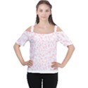Nature Pattern T- Shirt Minimalist Leaf Line Art Illustration As A Seamless Surface Pattern Design(1 Cutout Shoulder Tee View1