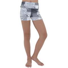 Owl Illustration T- Shirtowl T- Shirt (1) Kids  Lightweight Velour Yoga Shorts