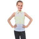 Pattern T- Shirt Abstract Geometric Repeat Leaf Pattern T- Shirt Kids  Sleeveless Polo Tee View1