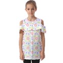 Pattern T- Shirt Corazones Coloridos T- Shirt Fold Over Open Sleeve Top View1