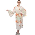 Pattern T- Shirt Hand Drawn Exotic Big Cat Cheetahs, Stretching, Running, Sitting And Walking On Abs Maxi Velour Kimono View1