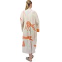 Pattern T- Shirt Hand Drawn Exotic Big Cat Cheetahs, Stretching, Running, Sitting And Walking On Abs Maxi Velour Kimono View2