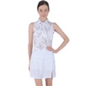Pattern T- Shirtfloral Leaves Grid Pattern 2 T- Shirt Women s Sleeveless Polo Tee View1