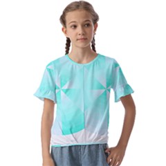 Pop Art T- Shirt Cool Color Wheel T- Shirt Kids  Cuff Sleeve Scrunch Bottom Tee