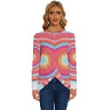 Pop Art T- Shirt Pop Mod Circles #4 T- Shirt Long Sleeve Crew Neck Pullover Top View1