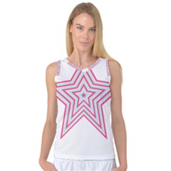 Pop Art T- Shirt Retro Star Women s Basketball Tank Top