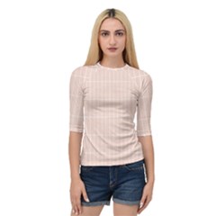 Rectangular Seamless Pattern T- Shirt Rectangular Grid Pattern - Pale Pink T- Shirt Quarter Sleeve Raglan Tee