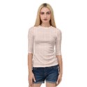Rectangular Seamless Pattern T- Shirt Rectangular Grid Pattern - Pale Pink T- Shirt Quarter Sleeve Raglan Tee View1